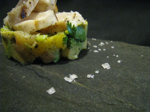 Grilled Escolar, Citrus Avocado Salsa