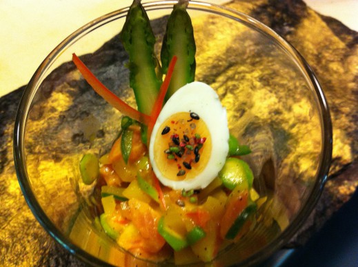King Salmon Tartar, Soft Cooked Quails Egg